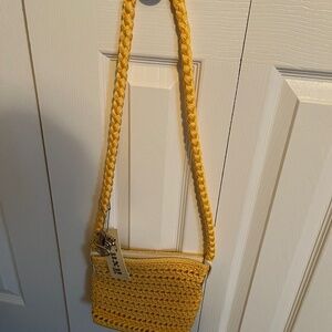 Yellow crochet purse
